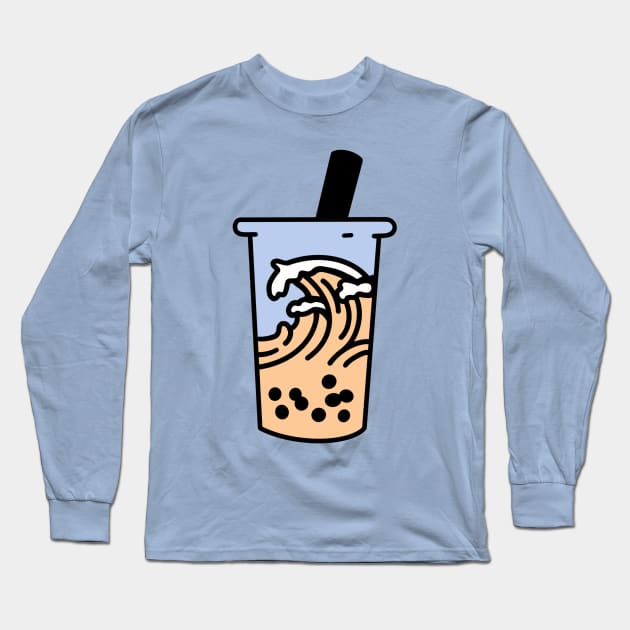 a wave of milk tea Long Sleeve T-Shirt by smileyfriend